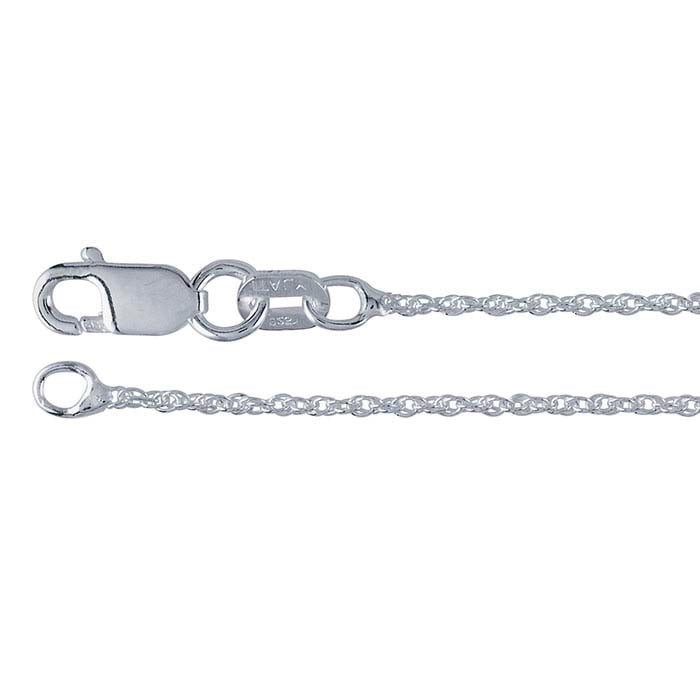 18″ Sterling Silver 1mm Double-Rope Chain Necklace