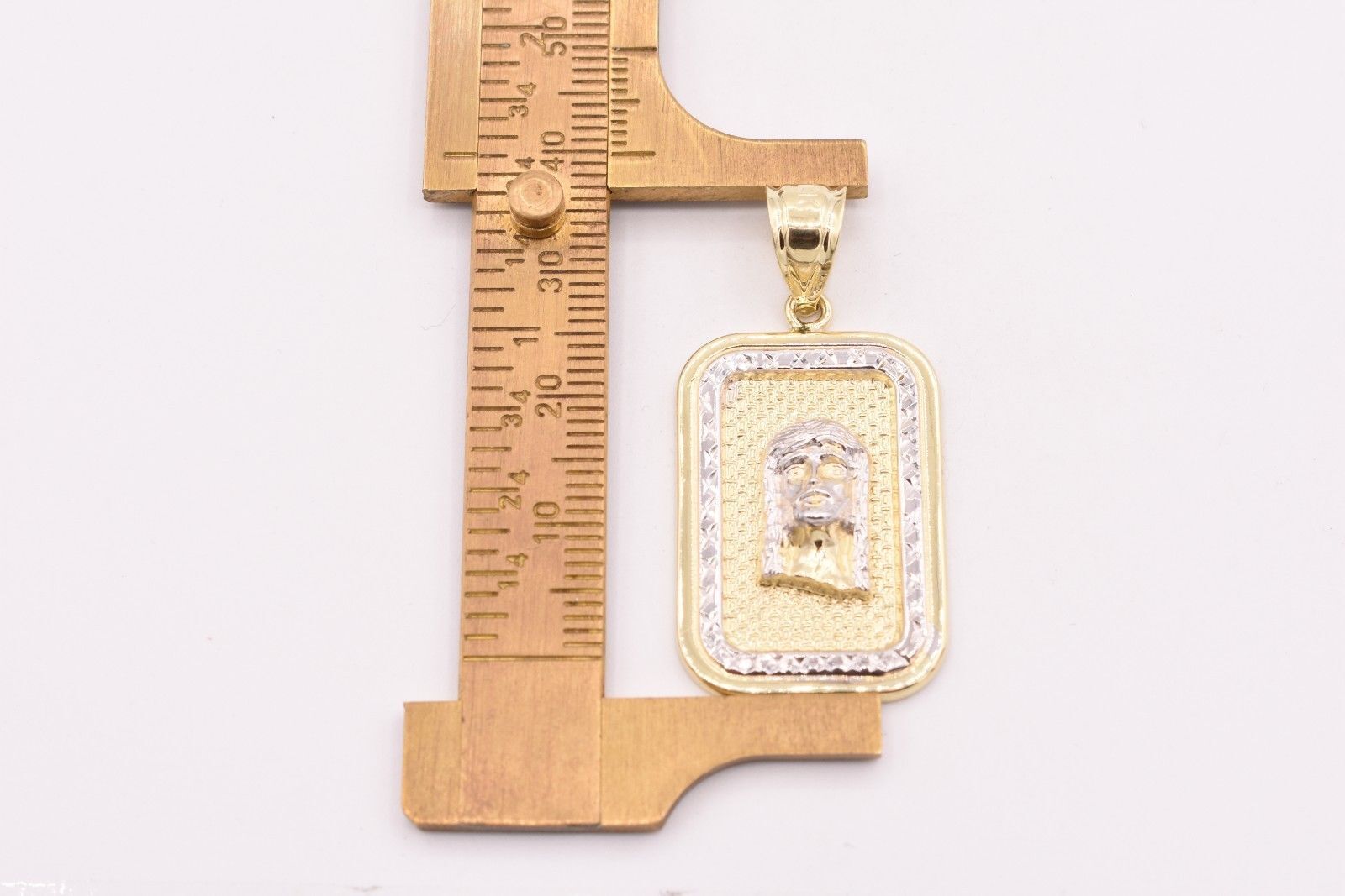 1 1/2″ Jesus Head Medallion Diamond Cut Pendant Real 10K Yellow White Gold