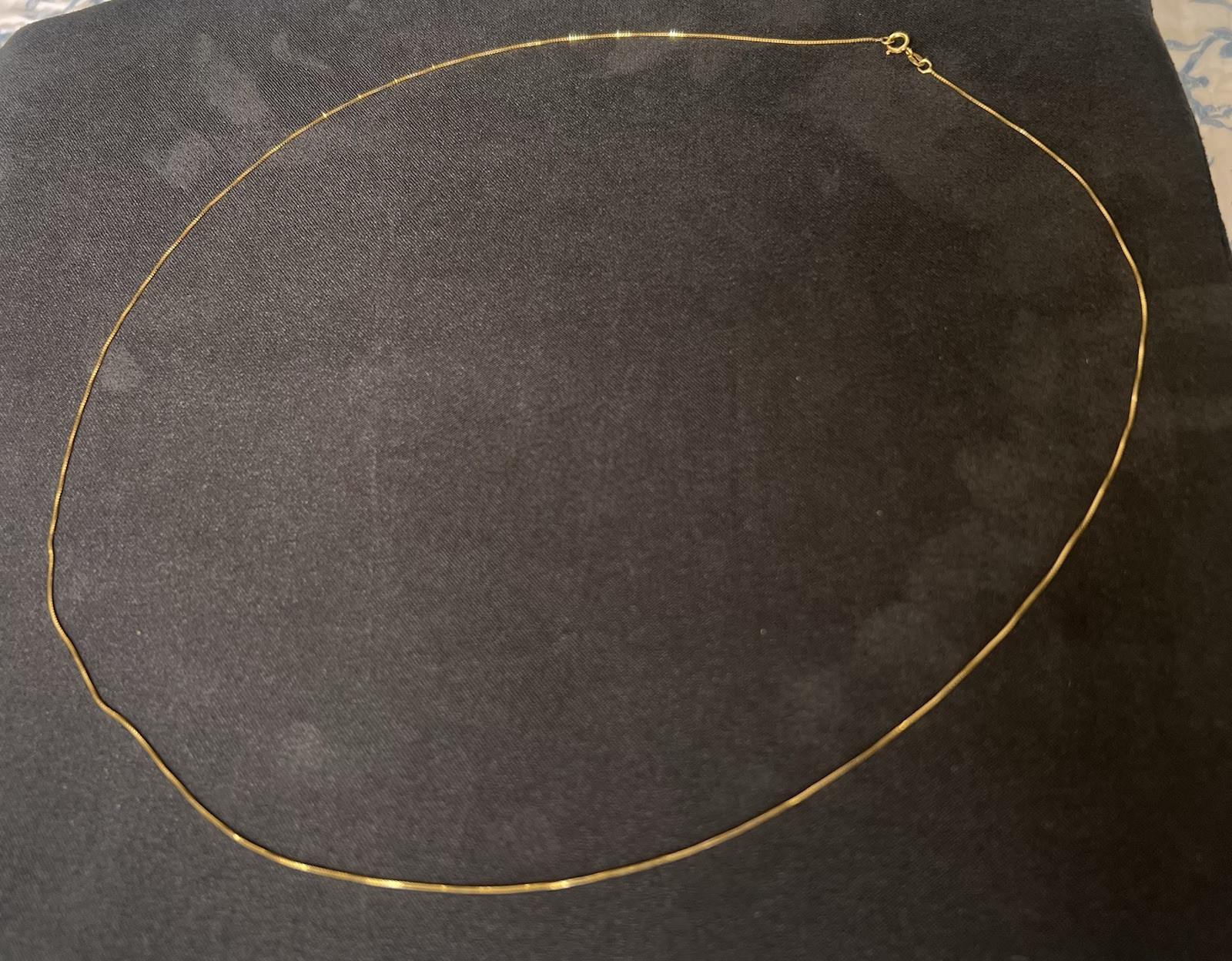 14K Yellow Gold Box Chain Delicate Necklace, Spring Ring Clasp 24 in. Length