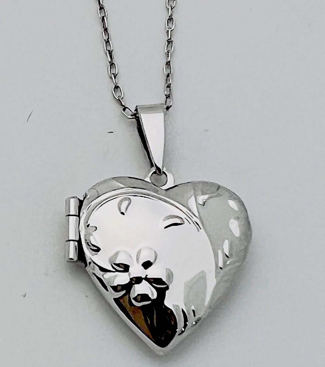 925 Sterling Silver Flower Vine Locket Necklace 18”