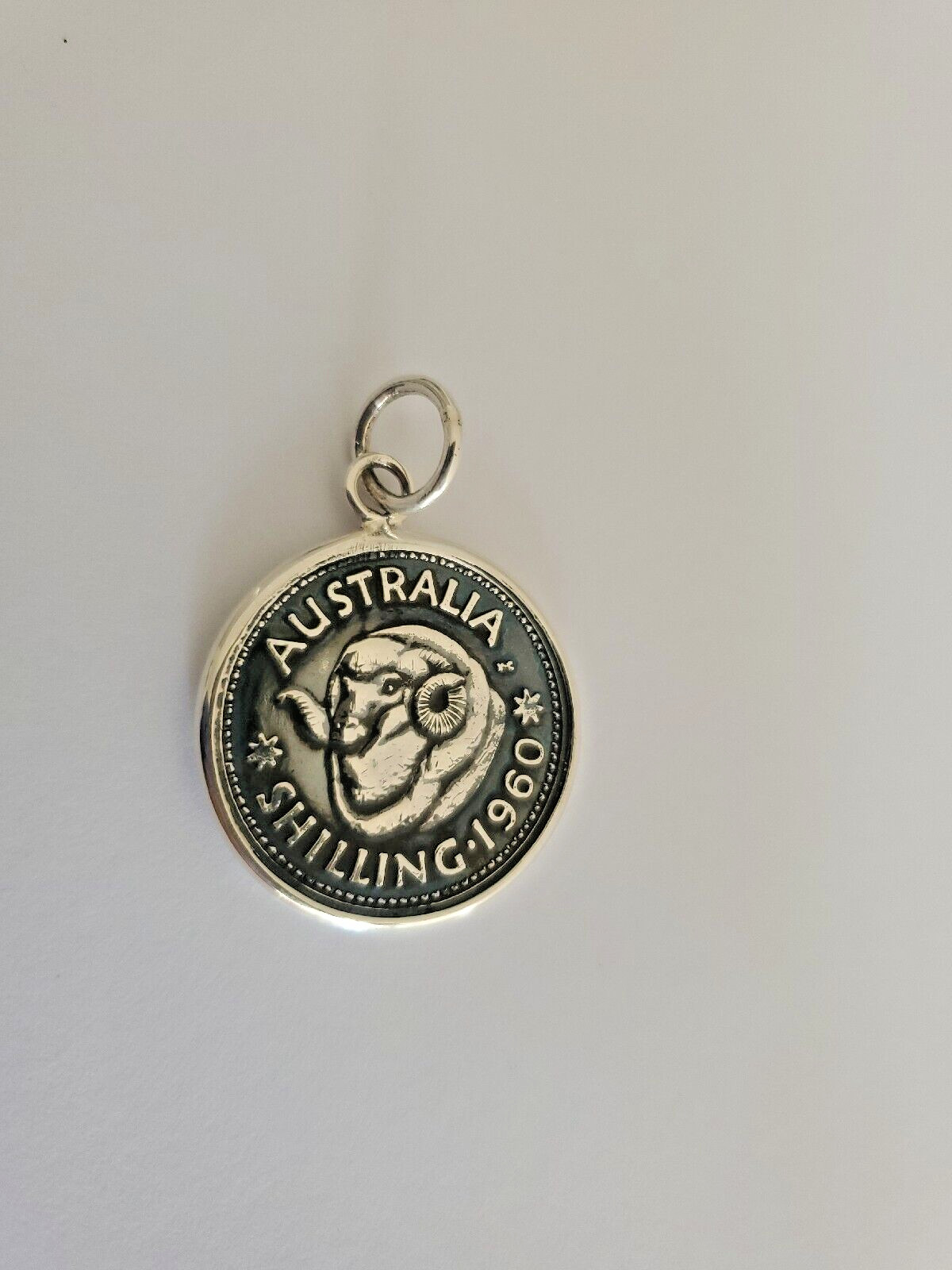 Sterling Silver Australian 1960 Shilling Coin Pendant
