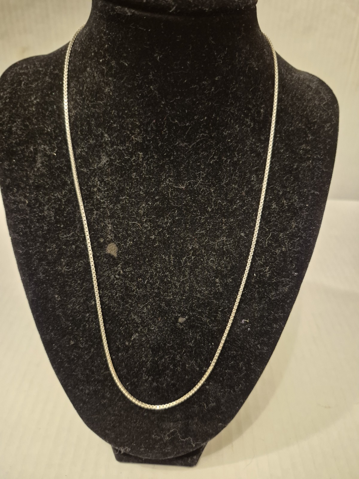 20″ 925 Sterling Silver Box Link Chain Necklace Italy Classic Dainty Feminine