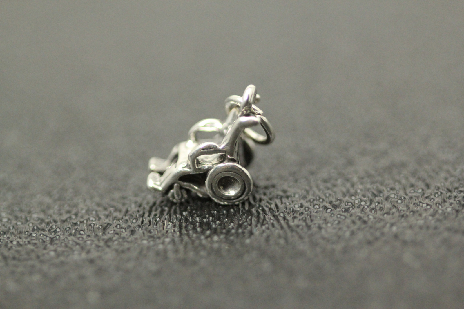 925 Sterling Silver 3D Wheelchair Charm/Pendant 1.5 Grams (PEN9300)