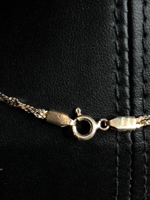 B3381 Italian Sterling Silver braided Sparkle Chain Necklace 22″ 4.9g