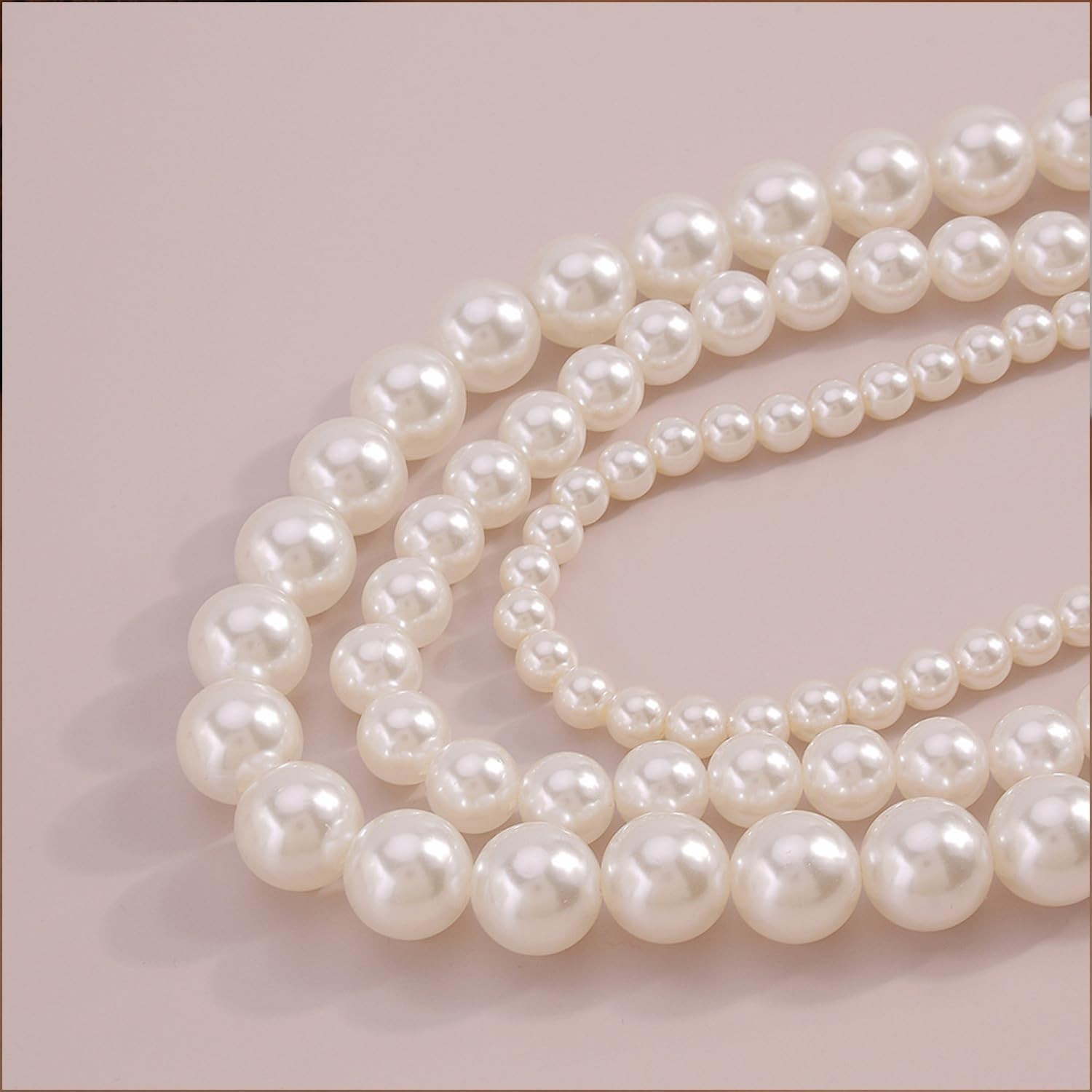 Boho Round Pearl Choker Necklace – Stackable, Adjustable, Statement Bride Choker