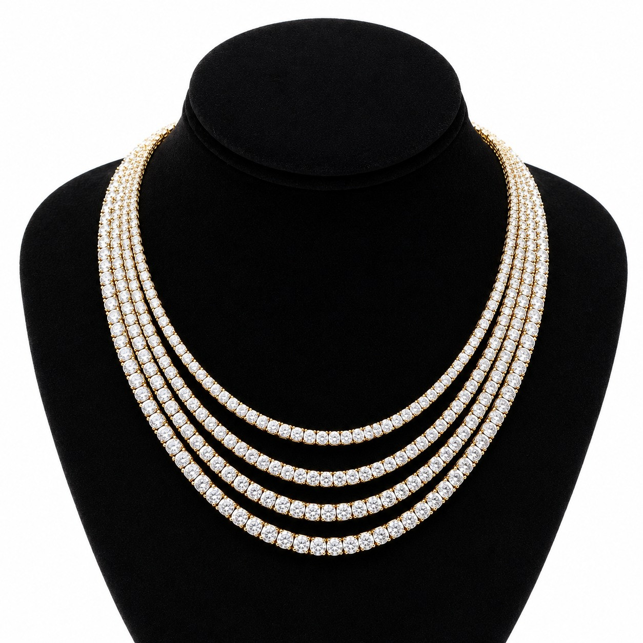 15.00 Ct Lab Grown Diamond Tennis Necklace 14k Yellow Gold 21 Gm E F VVS 17 Inch