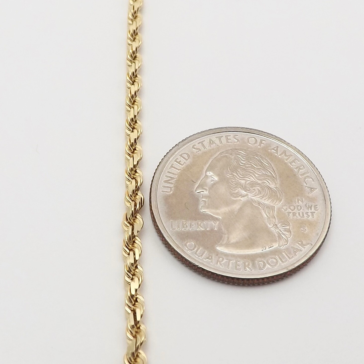 Solid 14k Gold Rope Link Pendant Chain Necklace Versatile 36in Long New