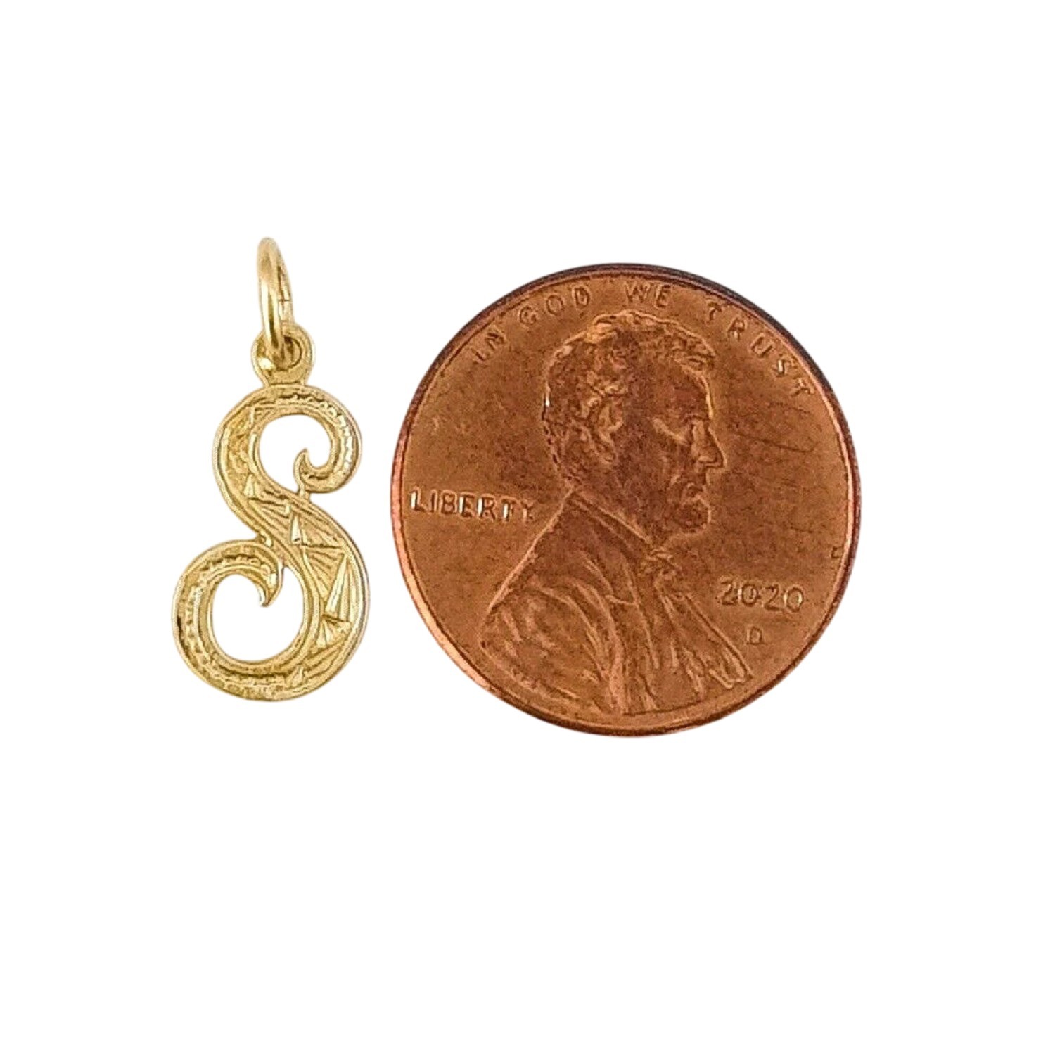 A to Z Any One 14K Yellow Gold Letter Pendant / Charm, Made in USA