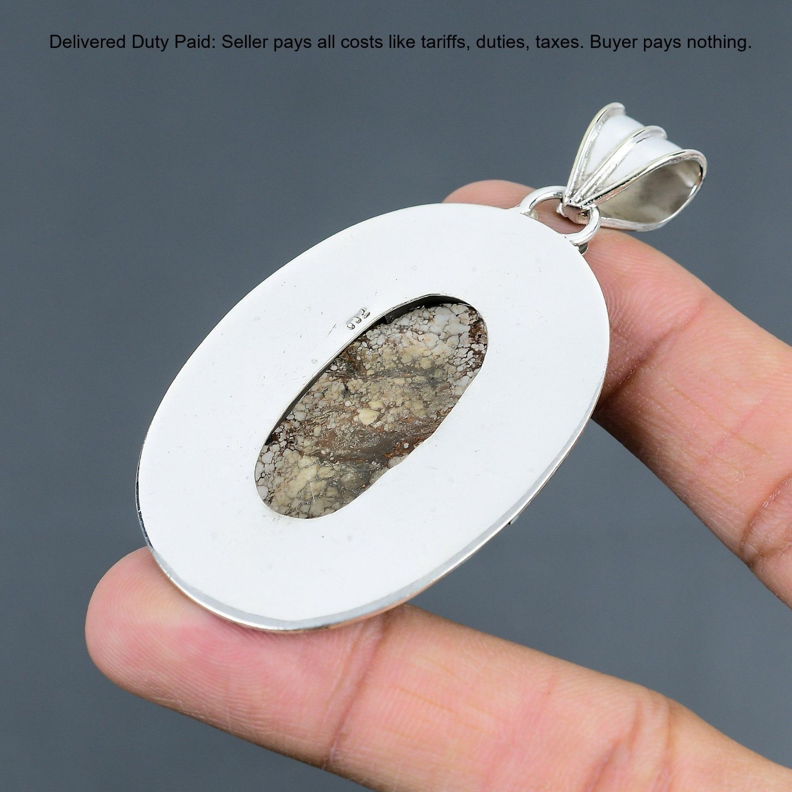 Sterling Silver Wild Horse Magnesite Stone Birthday Vintage Anniversary Pendant