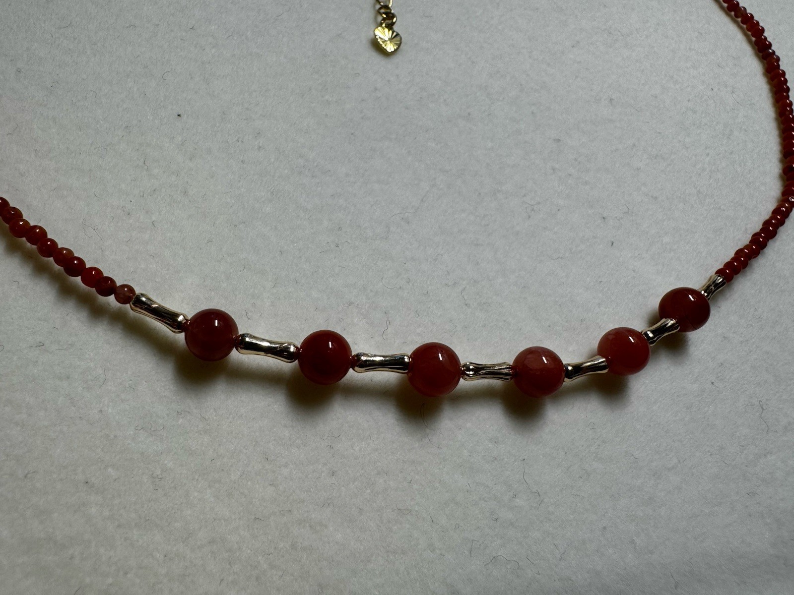 Natural nanhong agate jade necklace 2.5-6mm 17”-19” New in box free shipping