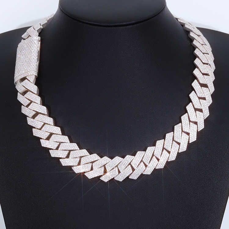 925 Sterling Silver VVS Moissanite Cuban Link Chain Pass Tester Iced