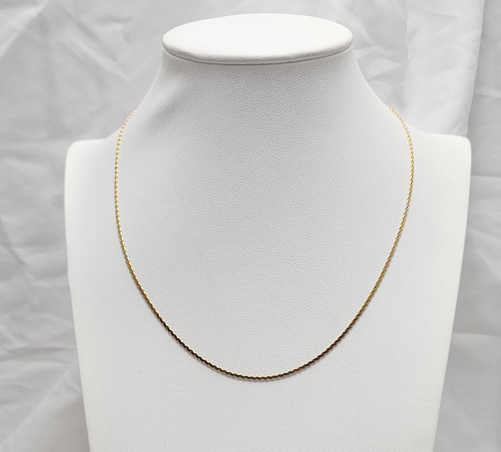 Unique 14K Solid Yellow Gold Designer Flat Link Chain Necklace 16.25″ Length