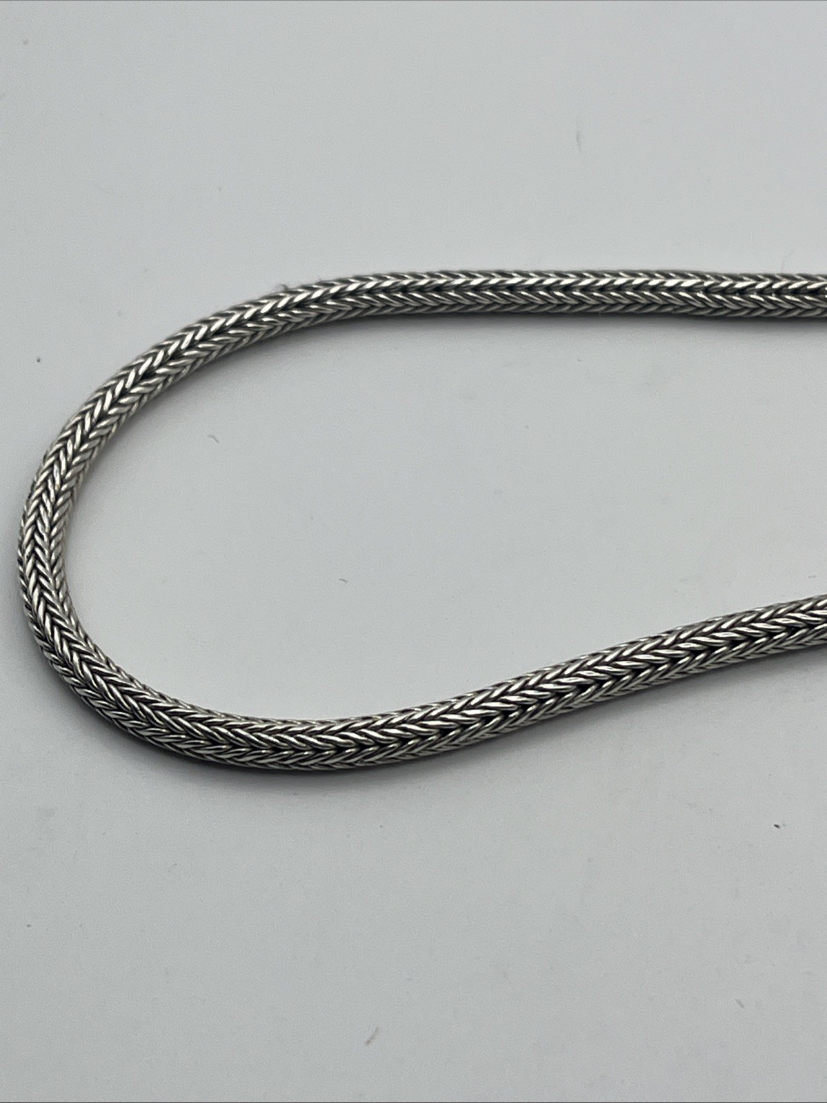 Sterling Silver Foxtail 4.0mm Round Link Chain Necklace 17”