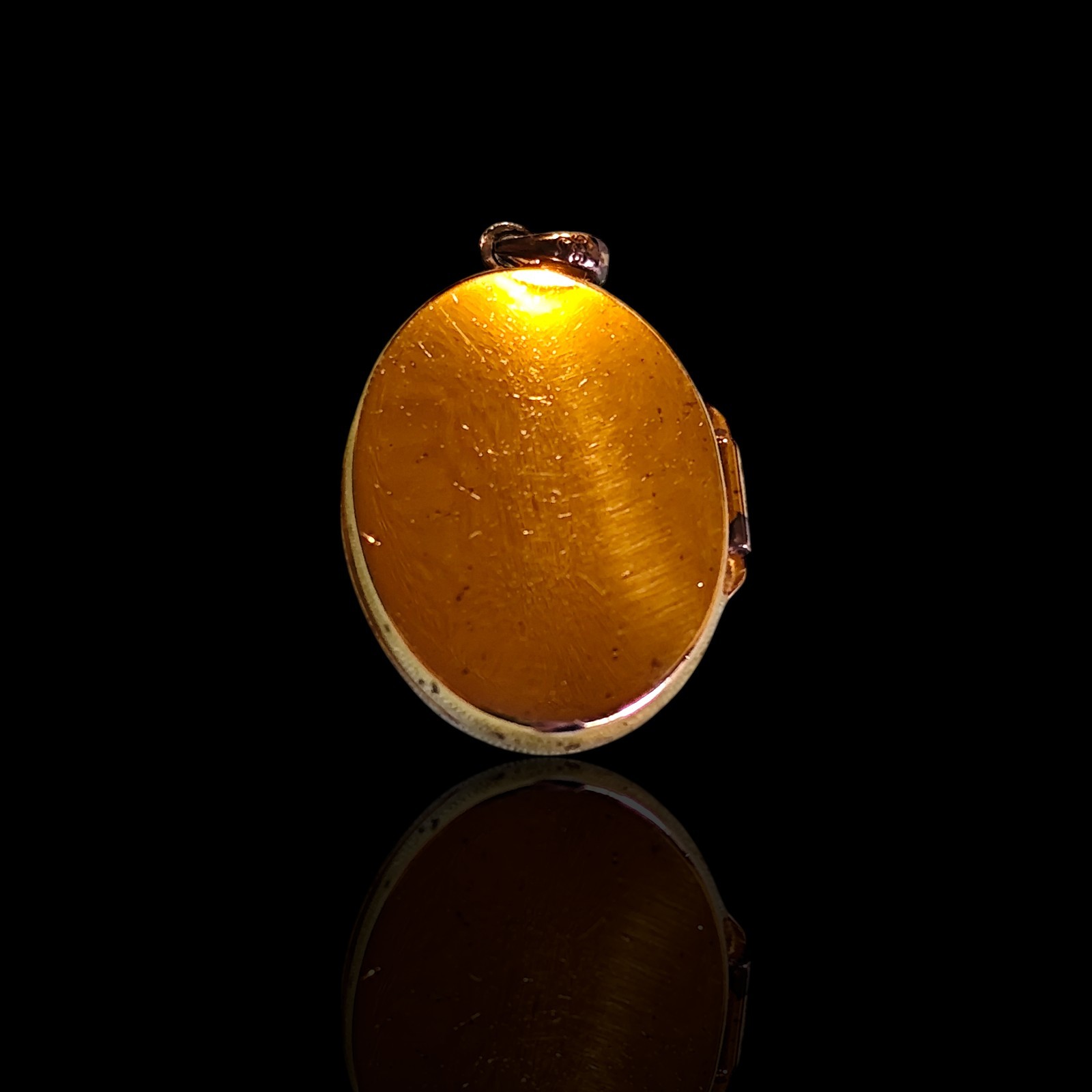 Gold Over Sterling Silver Etched Oval Photo Locket Pendant 1.2in