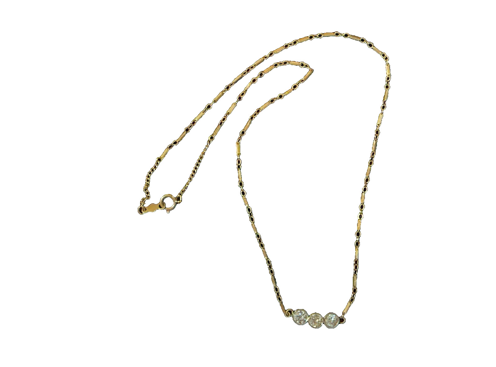 Diamond Station Necklace 14k
