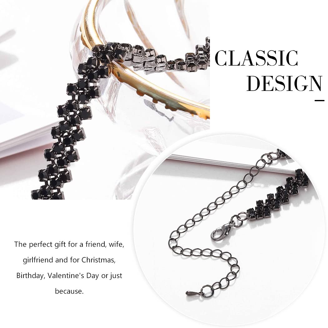Black Choker Rhinestone Chokers Necklace for Women