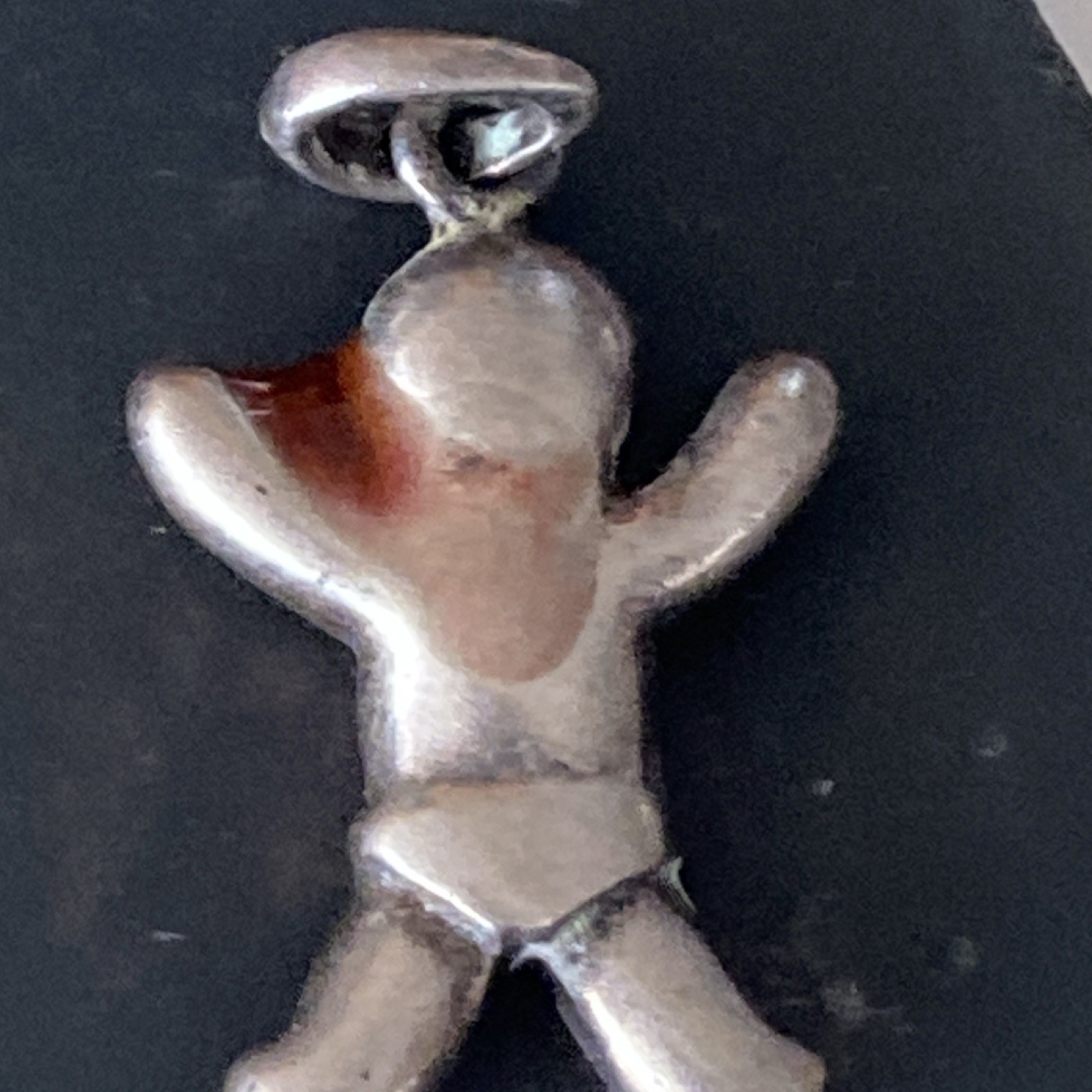 Sterling Silver 925 Asymmetrical Child Shape Charm Pendant No Stone 1.95g