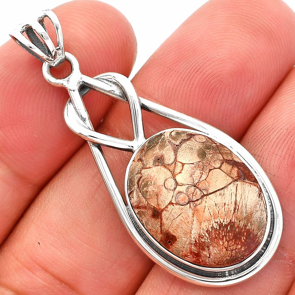 Natural Mexican Bird Eye 925 Sterling Silver Pendant Jewelry P-1008