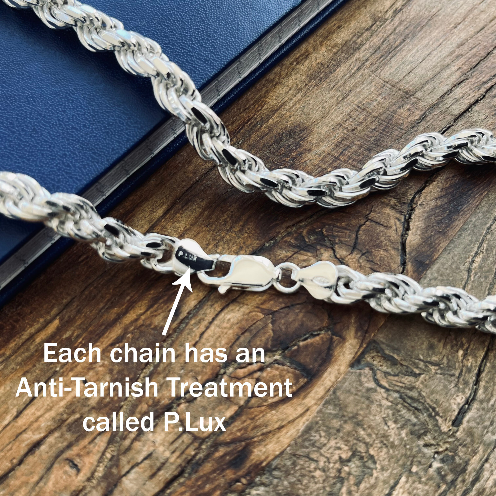 Real Solid Sterling Silver 7mm Mens Diamond Cut Rope Chain Bracelet or Necklace