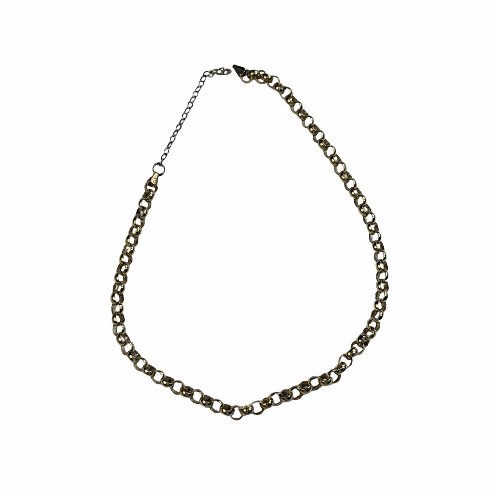 24g Vintage Necklace MARKED FAS ITALY 925 STERLING SILVER Rolo Chain