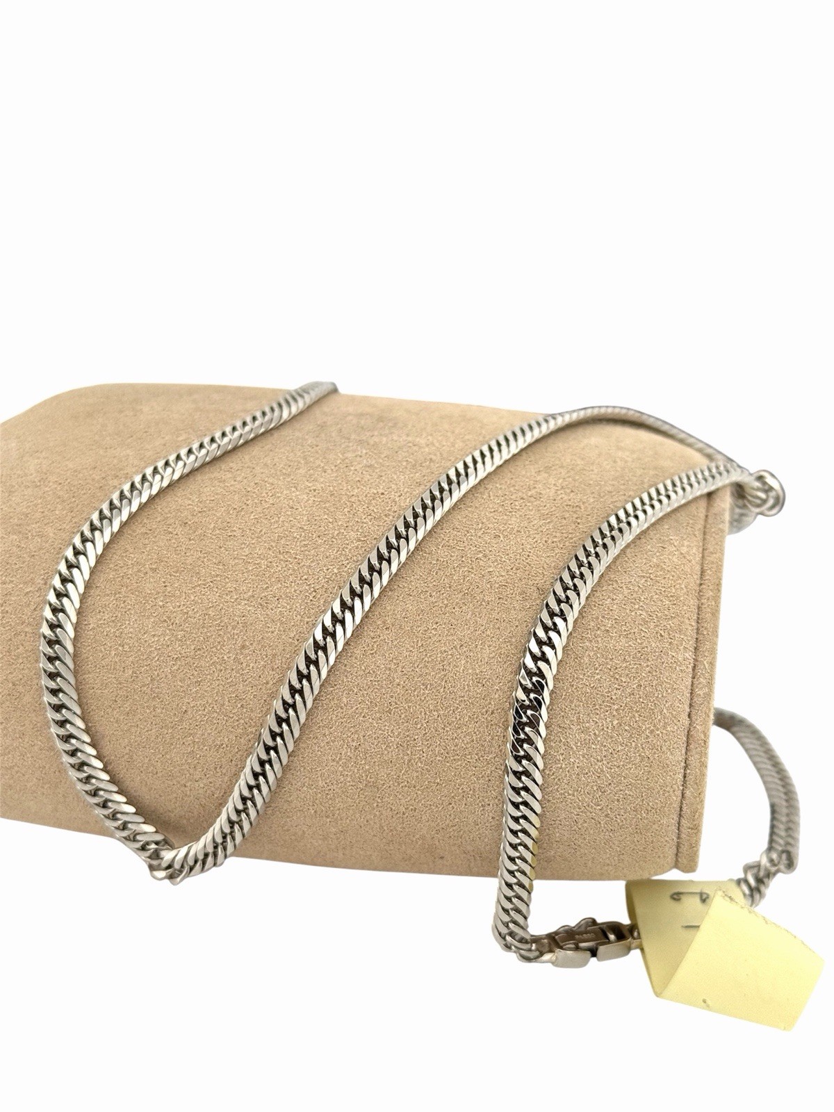 Solid Platinum Pt850 Double Curb Chain Necklace 4.1mm 23in – Very Nice Condition