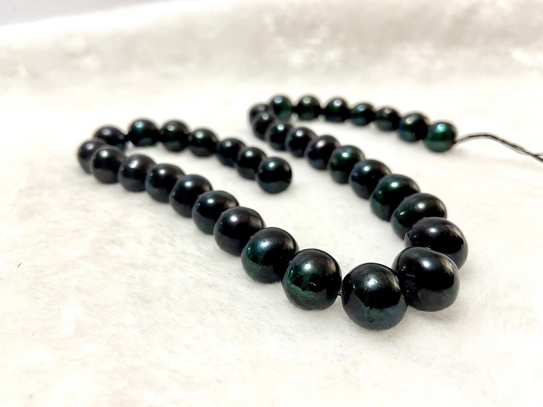 HUGE 17″12-15MM natural south sea genuine dark black near round pearl necklace 6