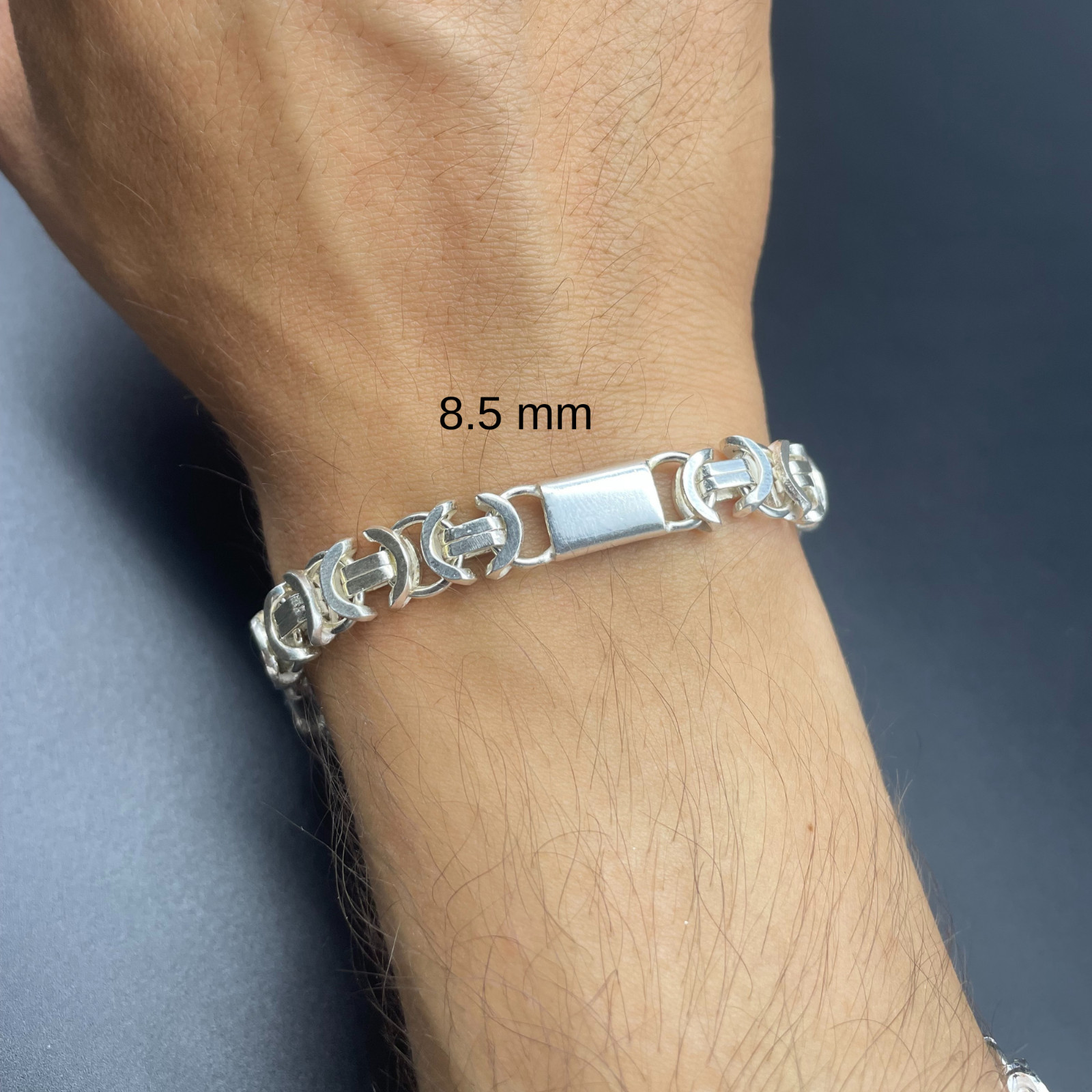 925 Sterling Silver Flat Euro Byzantine Chain Necklace&Bracelet Solid Bali King