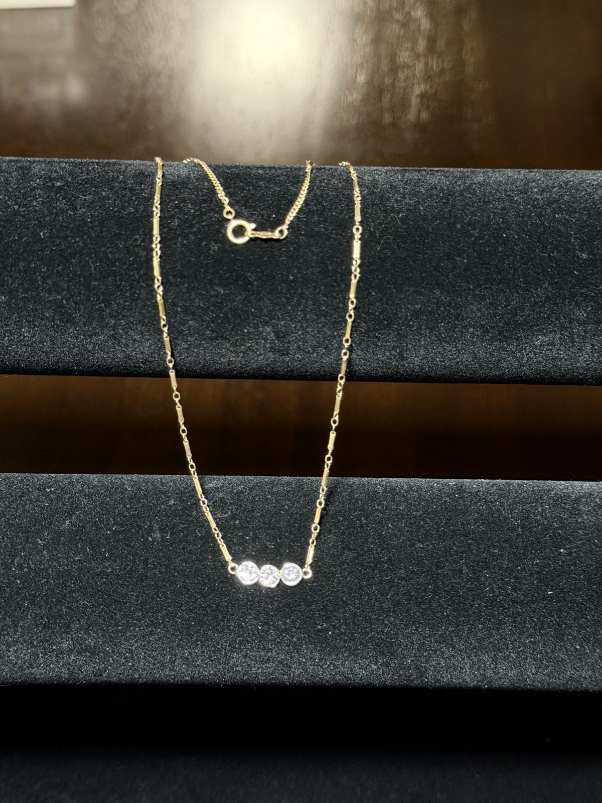 Diamond Station Necklace 14k