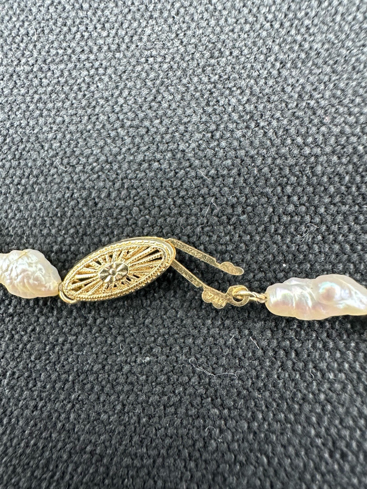 Seed Pearl Necklace With 14 K Gold Clasp