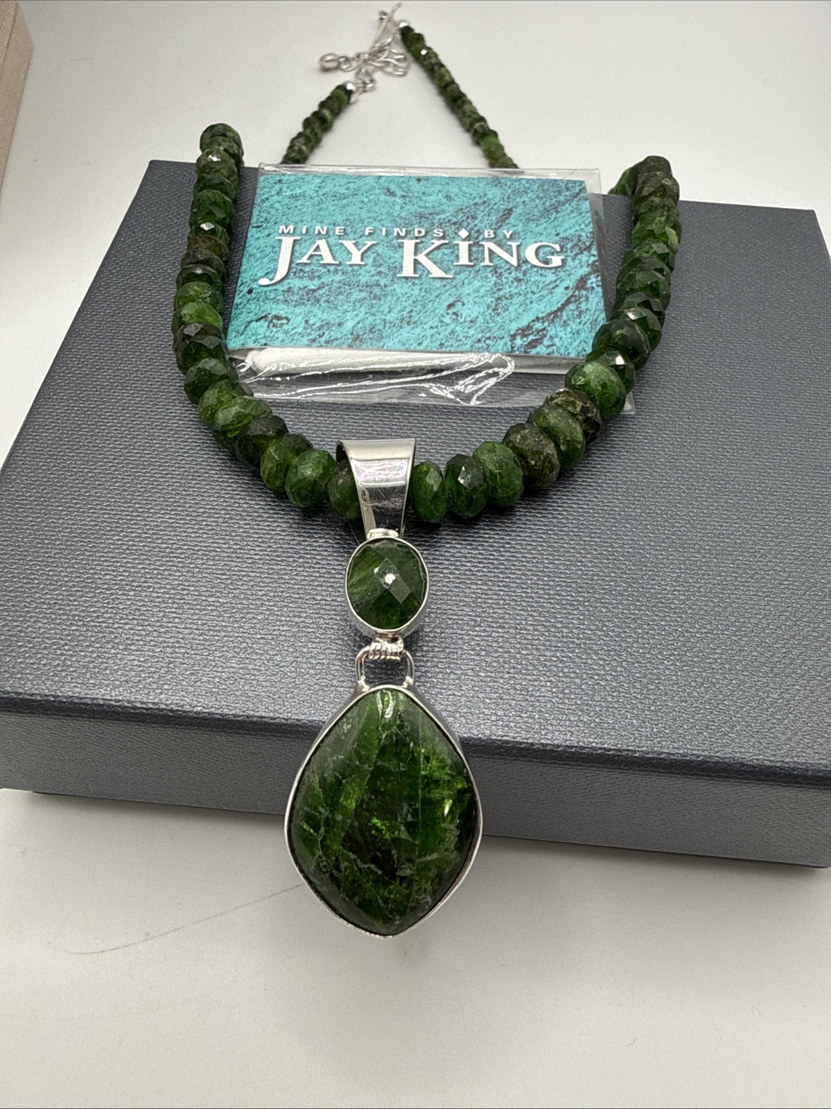 Jay King Natural Russian Chrome Diopside Sterling Silver Necklace & Pendant NWT
