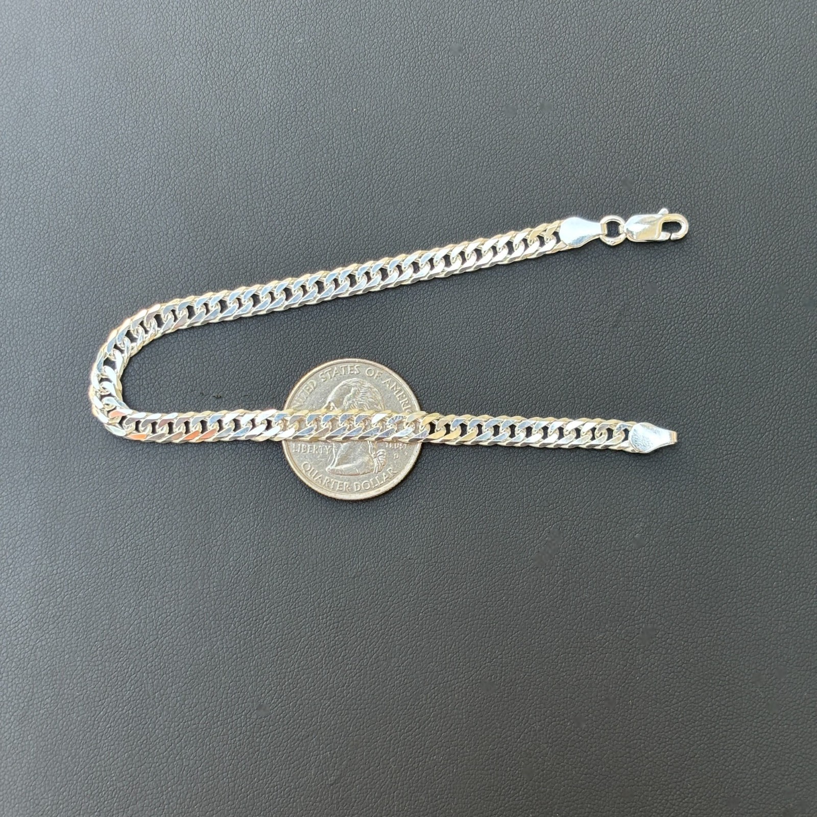 6mm Double Curb Link Bracelet – Real Solid 925 Sterling Silver MADE IN ITALY