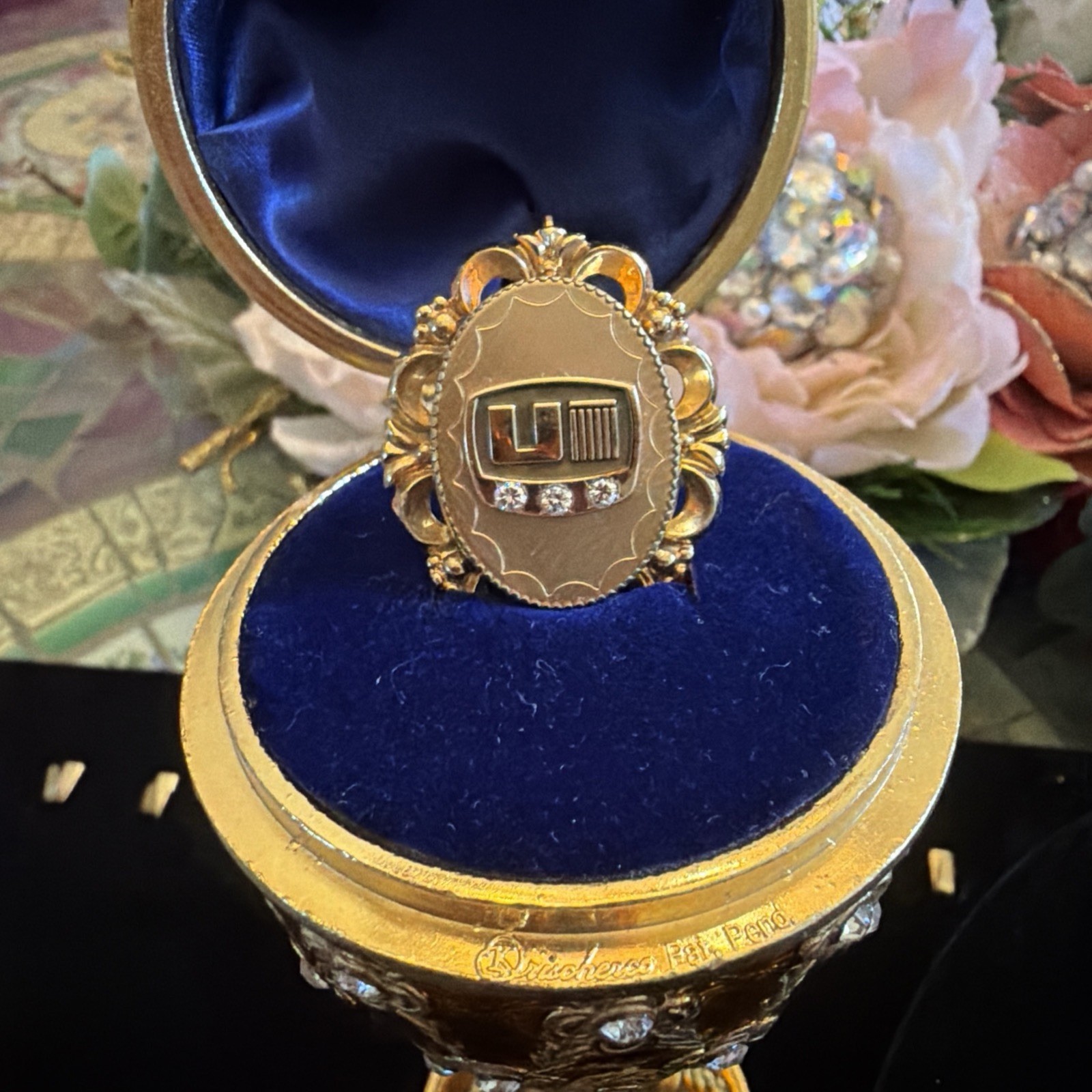 United Missouri Bank 10k Gold Emblem, Genuine Diamonds, 12k GF Base Pendant/ Pin