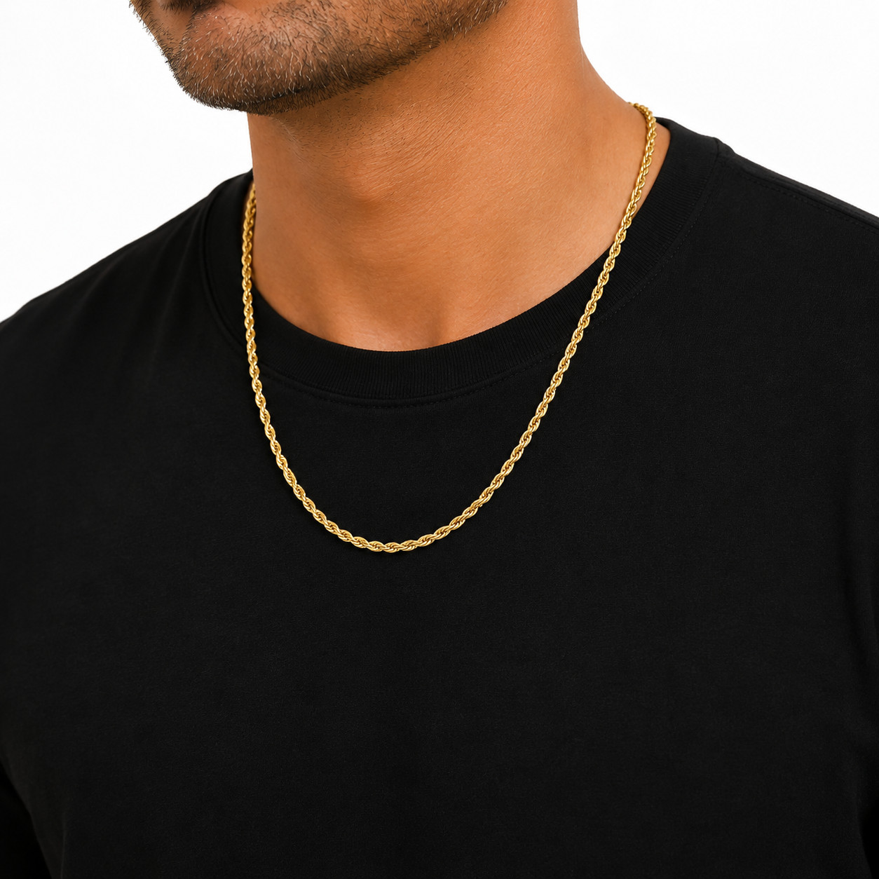 Italian 1/200 14k Yellow Gold Rope Chain Cadena Necklace Men Women mm in