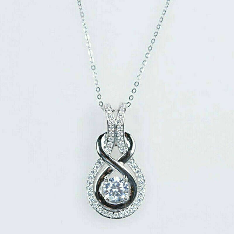 1.00 Ct Lab Created Diamond Pendant Necklace Without Chain 14k White Gold Over