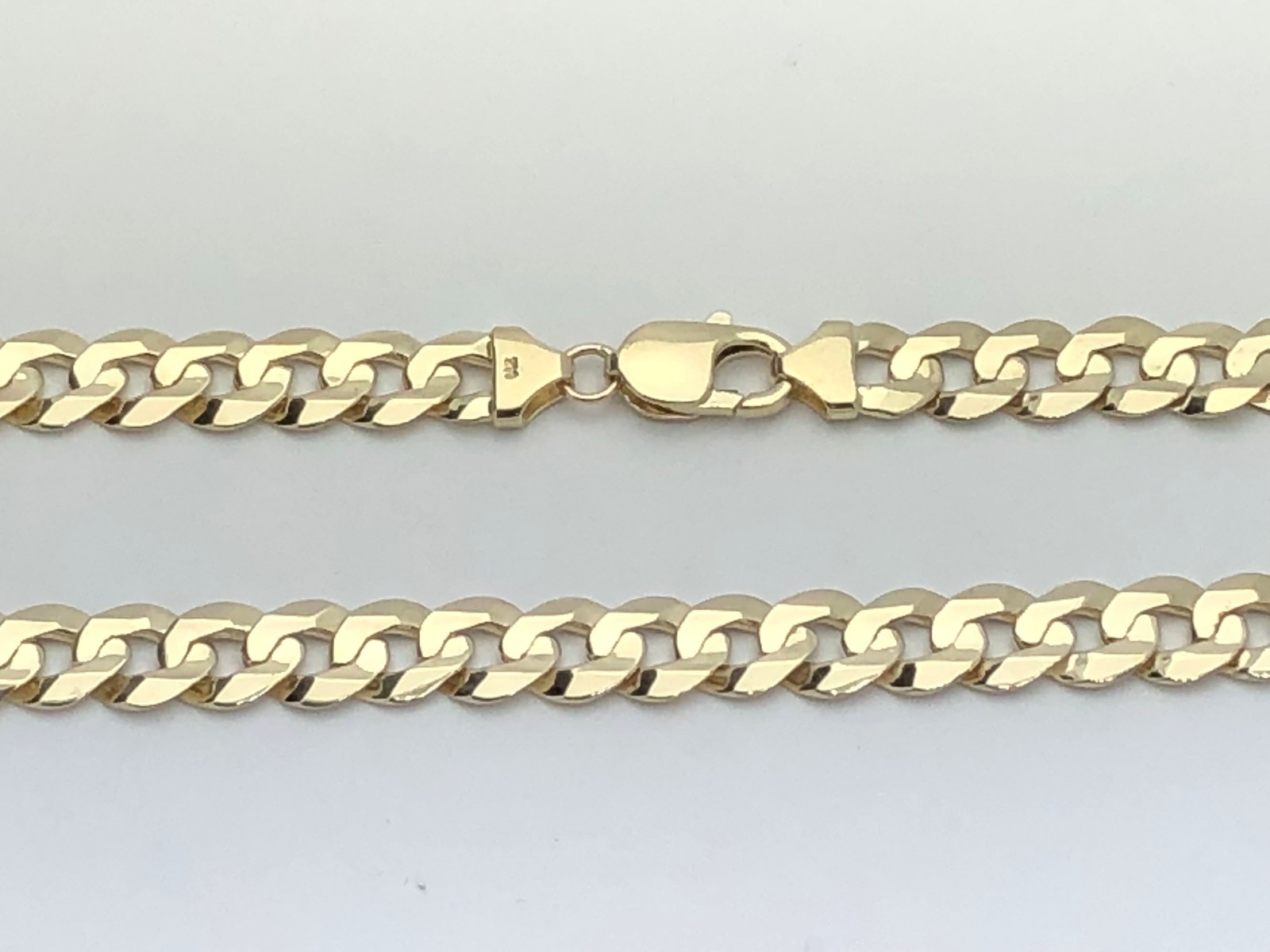 10k Yellow Gold Solid Curb Cuban Link Chain Necklace 24″ 9mm 45.4 grams