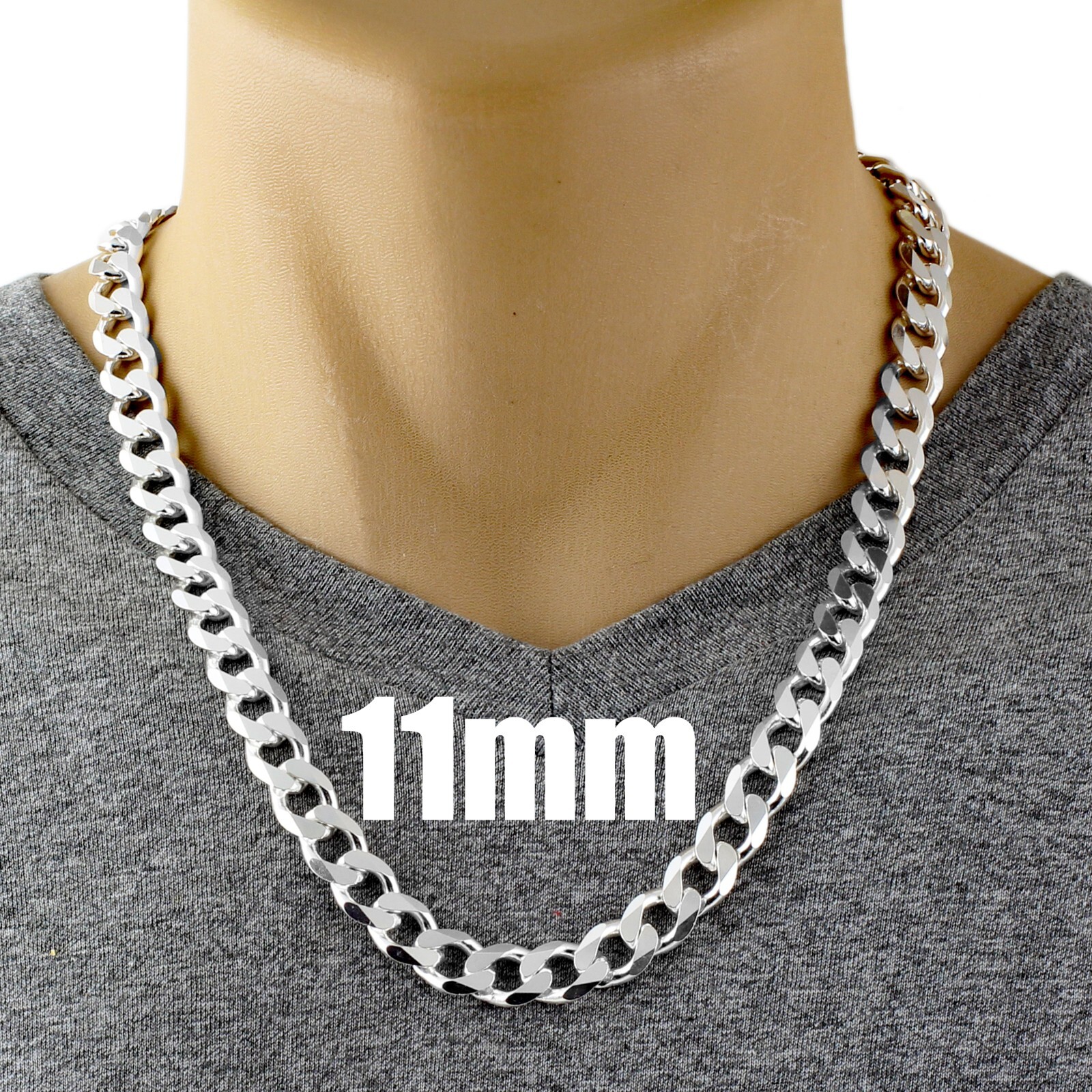 Guaranteed 925 Sterling Silver Cuban Curb Chain Necklace Solid & Heavy Version