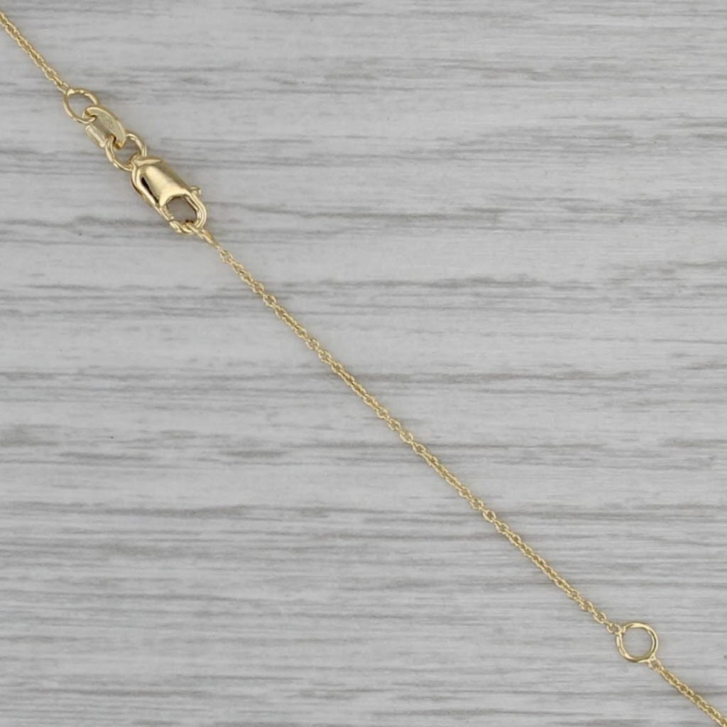 New Roberto Coin Tiny Treasures Diamond Circle Pendant Necklace 18k Gold 16″-18″