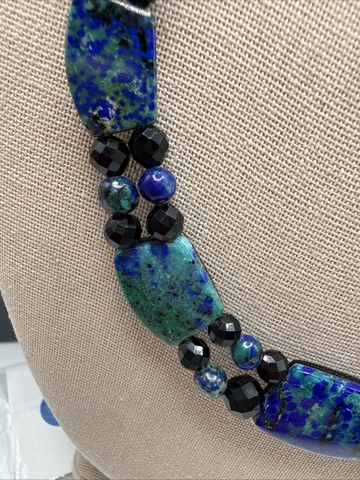 Jay King Reversible Natural Milpilla Azurite & Midnight Chalcedony 925 Necklace