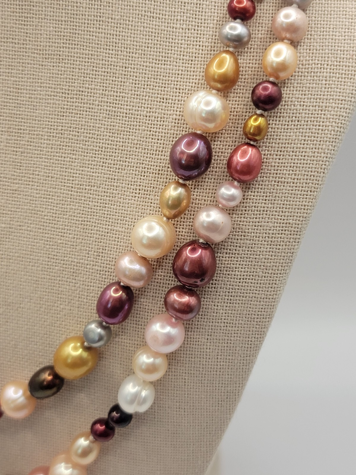 Honora Pearl Necklace 62″ Multi-Colored No Metal Hand Knotted