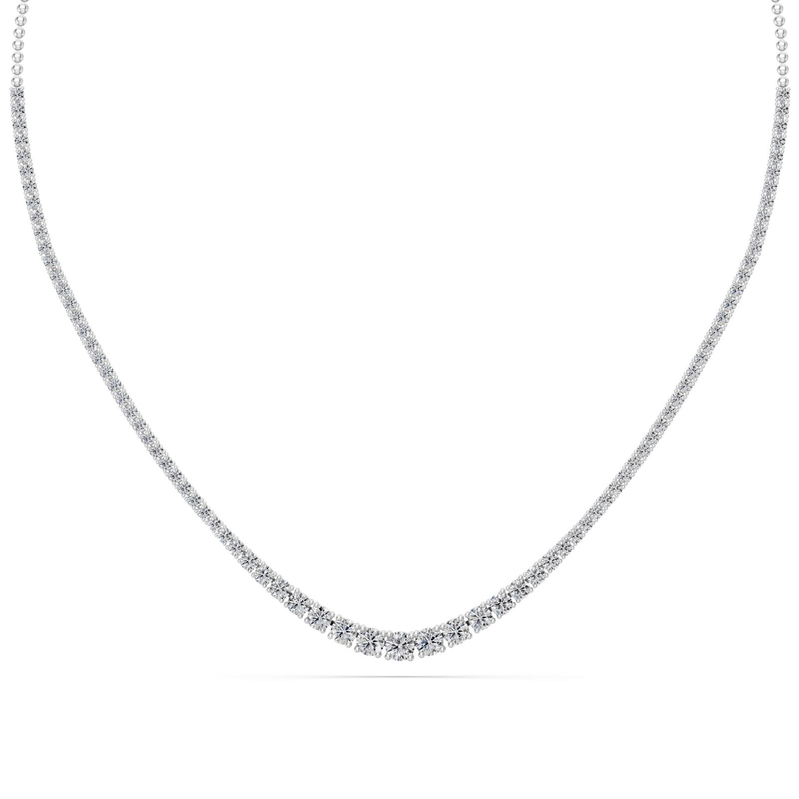 6.5 Ct Round Cut Diamond Tennis Necklace VS1 D-F White Gold 14k