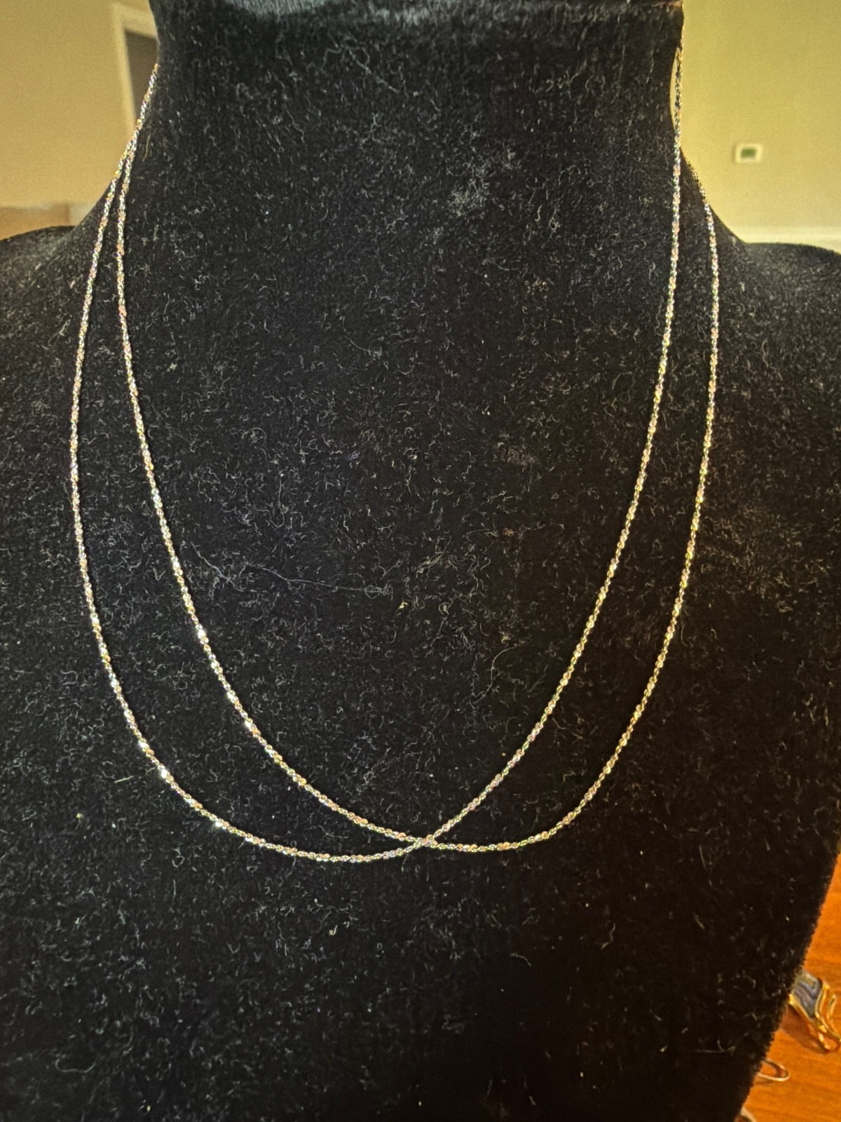 30″ Sterling Silver Delicate Twist Link Chain Necklace ND Italy NOS #13
