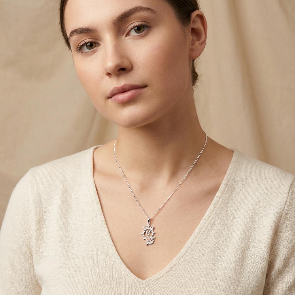 Sterling Silver Luckenbooth Pendant with 18″ Silver Chain & Box