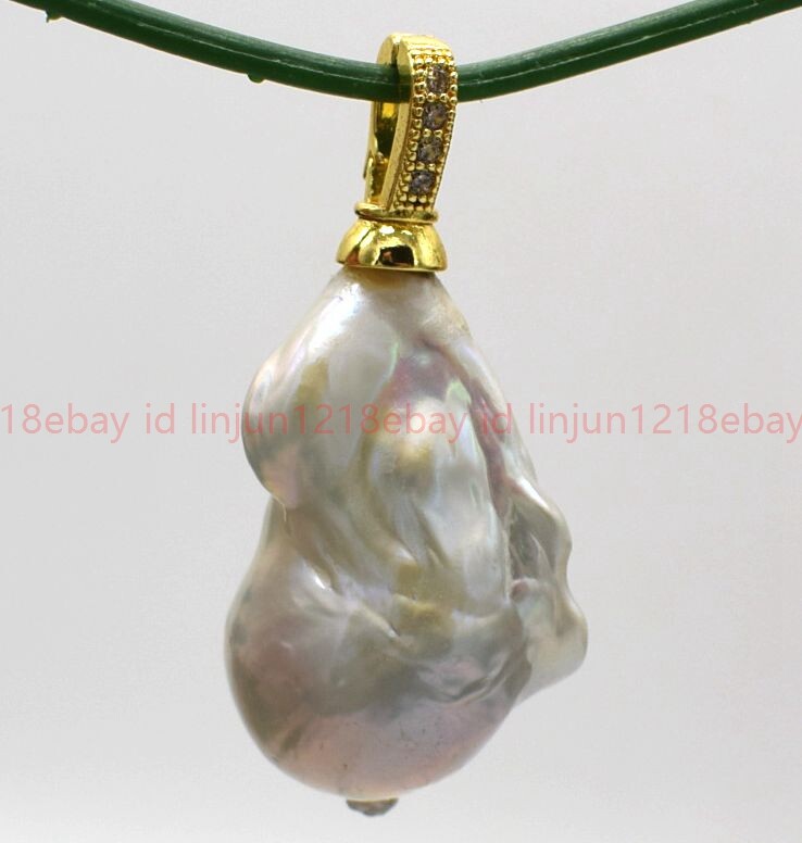 Huge 15x20mm Real Natural White Keshi Baroque Pearl Pendant