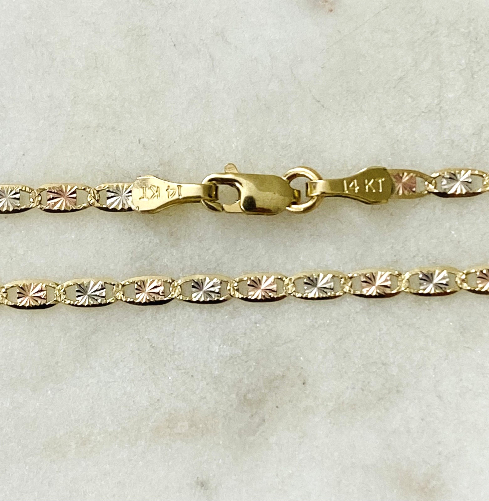 14K Solid Gold 2.1mm Mariner Link Chain – 14K Real 3T Gold Mariner Chain- CH115