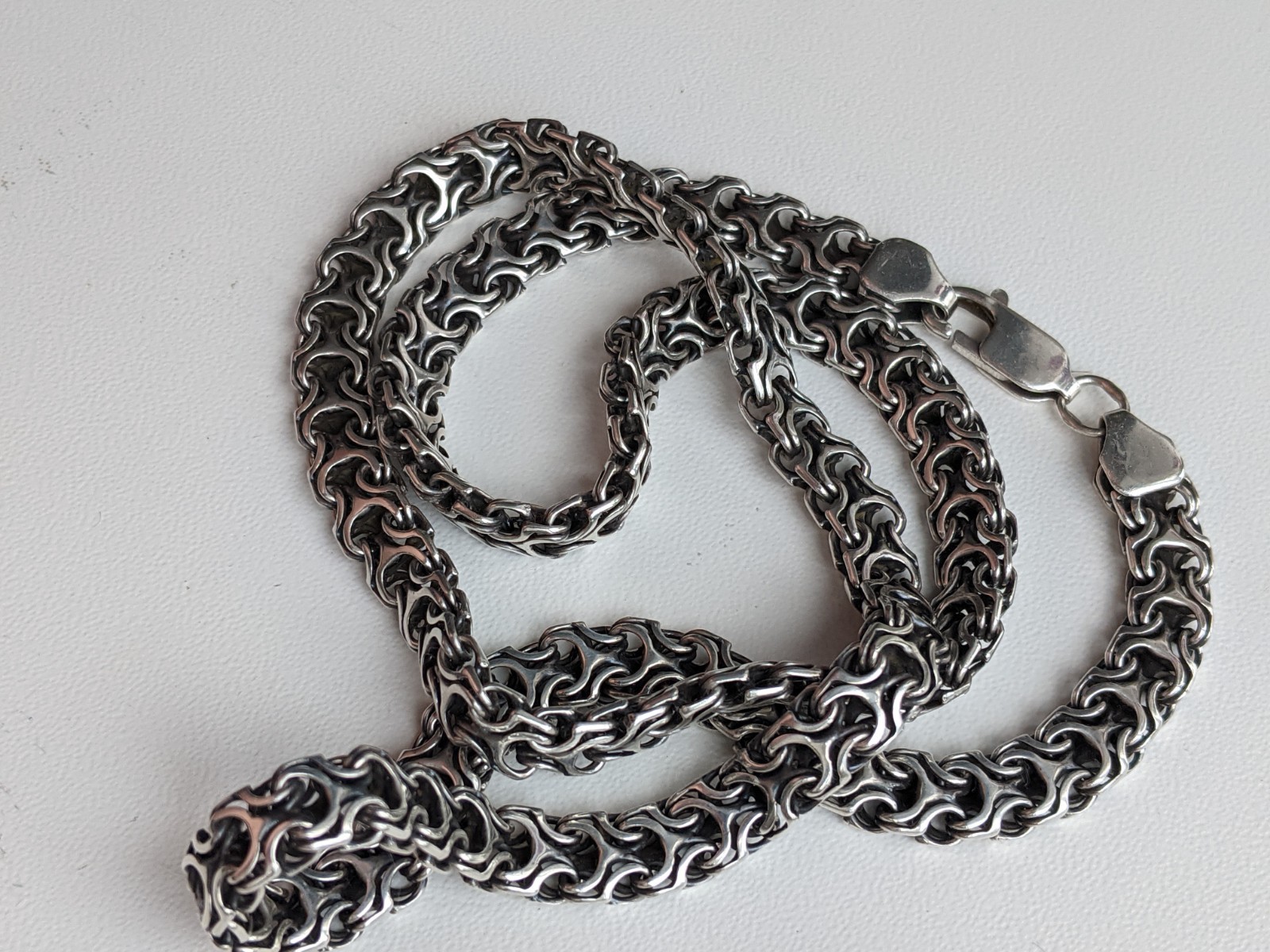 Solid 925 Sterling Silver Chain Necklace 65cm 25.6″ Heavy Mens 49.39g Jewelry