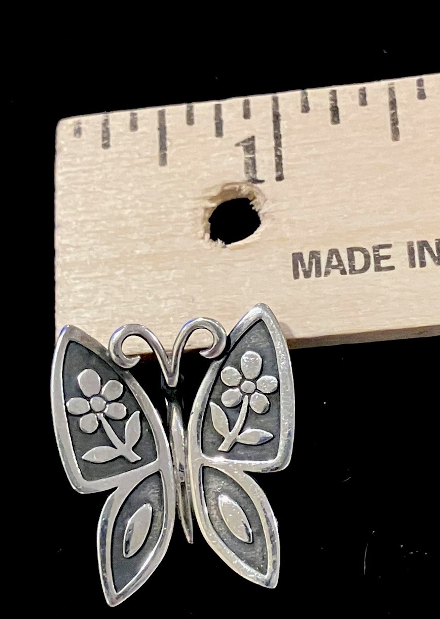 James Avery Retired Signed Mariposa Butterfly 925 Sterling Pendant Enhancer