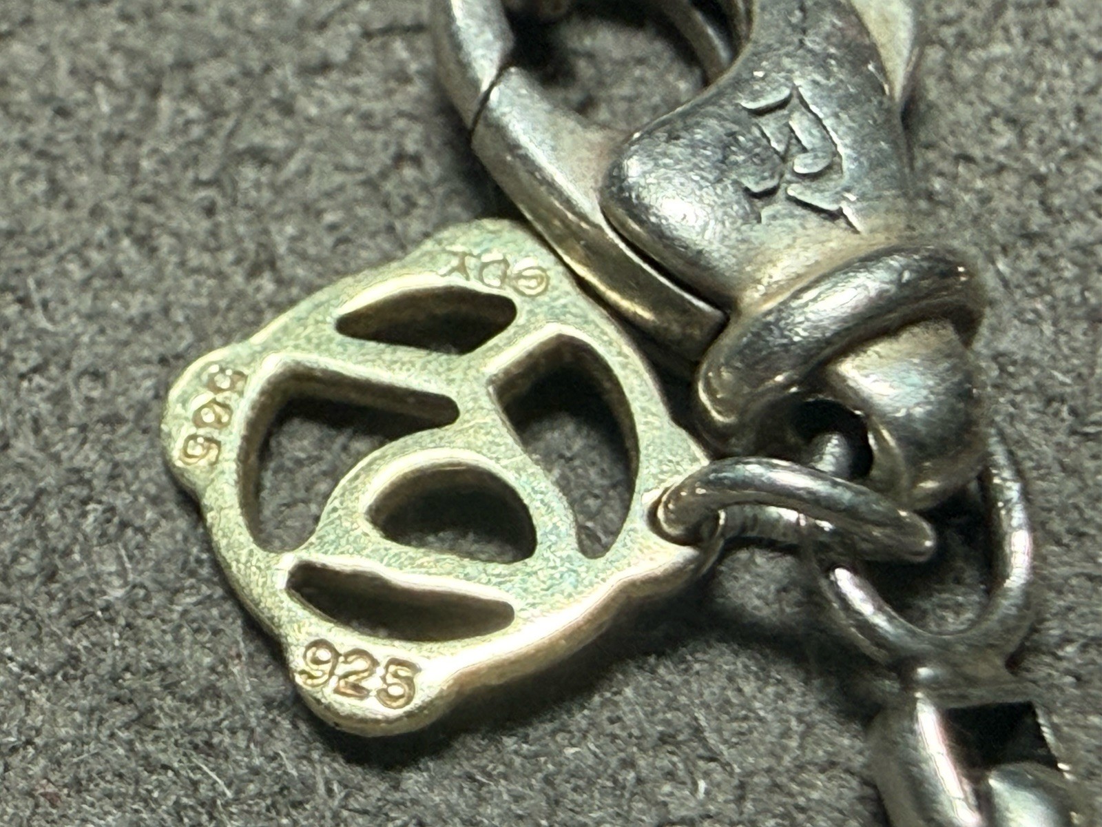 David Yurman Sterling Silver 20″ Box Chain Necklace Lobster Clasp Gold Charm 2mm
