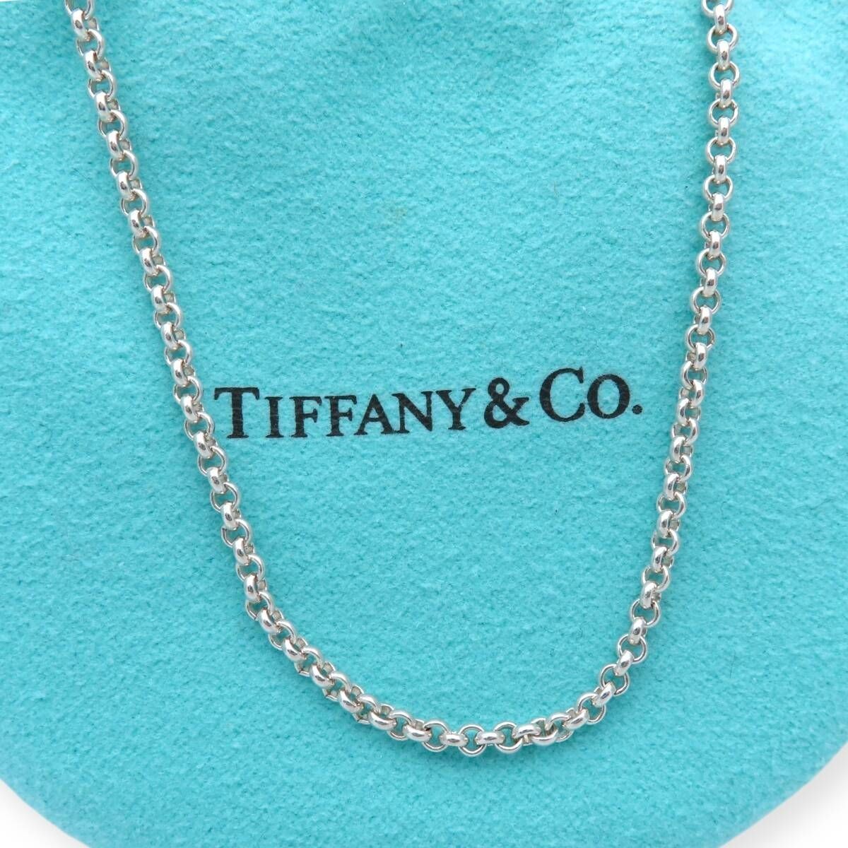 Tiffany & Co. Silver Chain Necklace Sterling Silver 925 50cm Mens Rare In Pouch