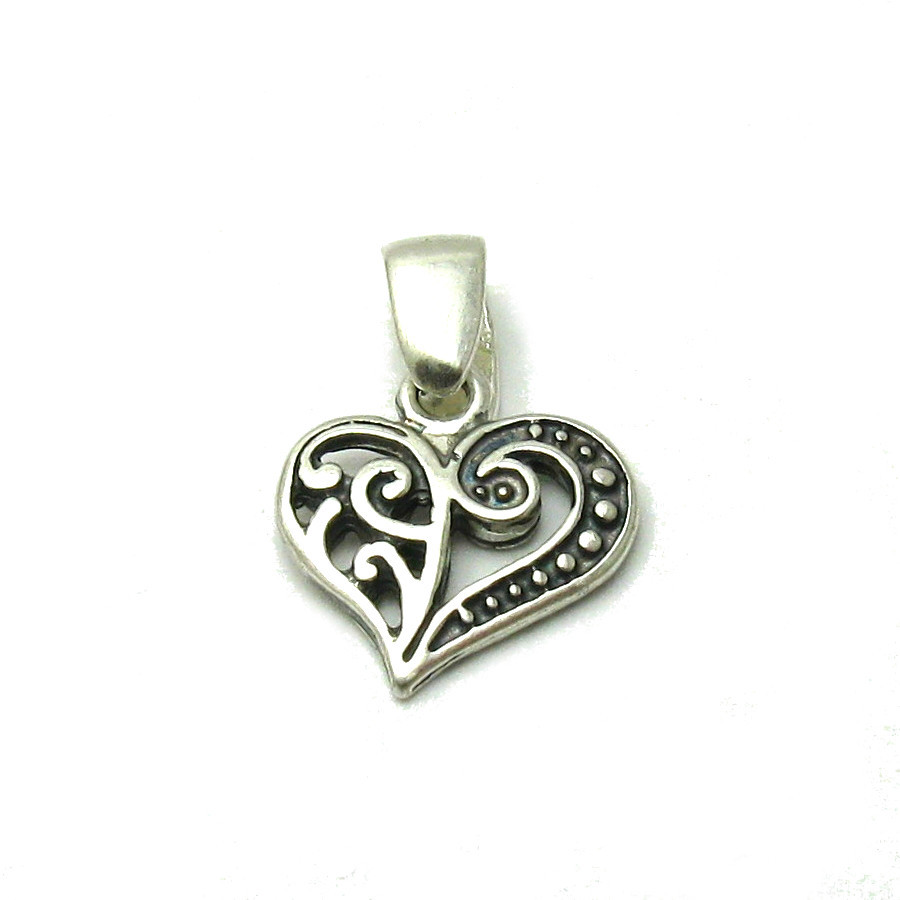 Sterling Silver Heart Pendant Charm Stamped 925 Nickel Free