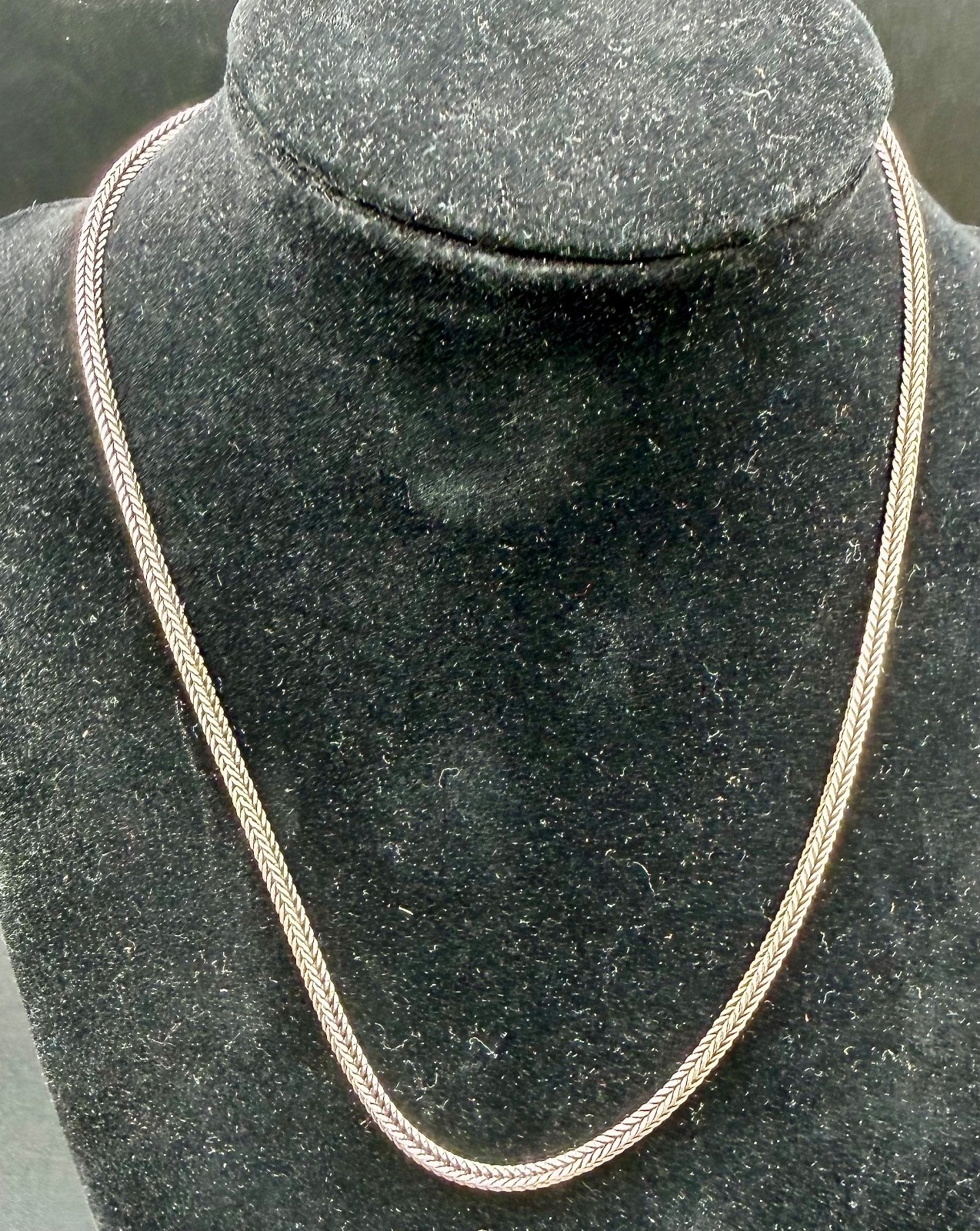 Sterling Silver 925 16” Wheat Spiga Chain Necklace – 12.1g